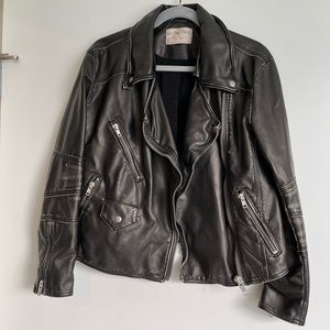 Free People - We the Free Distressed leather jacket